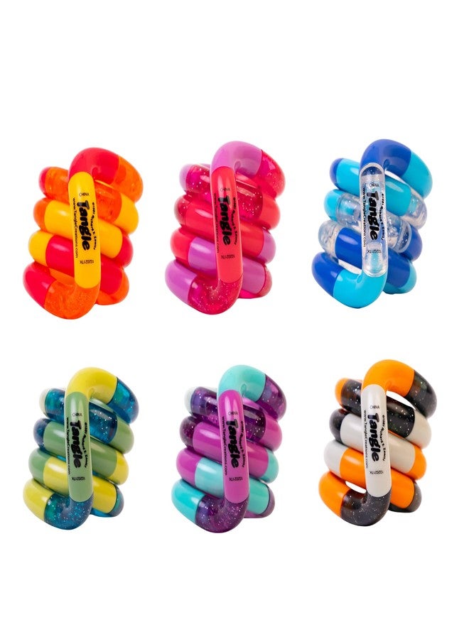 Tangle Jr Classic 6-Pack - Tangle Fidget Sensory Toys - Twisty Fidget Pack for Kids and Adults - Fidget Toy for School - Gift for Teens and Adults - Image 1